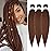 Braiding Hair Pre Stretched 24 inch 3 Packs Braiding Hair Soft Yaki Texture,No Itch, Hot Water Setting Synthetic Hair Extensions for Braids Auburn Brown(24in,30)