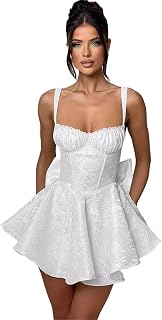 Satin Homecoming Dresses for Teens Short Prom Dress with Bow A-Line Cute Corset Cocktail Birthday Party Gown