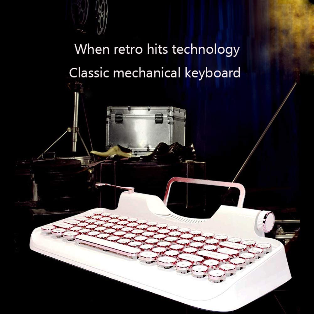 Bluetooth Mechanical Keyboard, Retro Typewriter, Wireless Mechanical