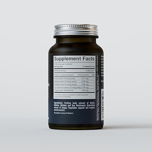 Miniatura 2 de HIFAS DA TERRA Mico-Five - Complejo de hongos, suplemento de hongos con reishi orgánico, shiitake y chaga, nootrópico herbario y apoyo inmunológico