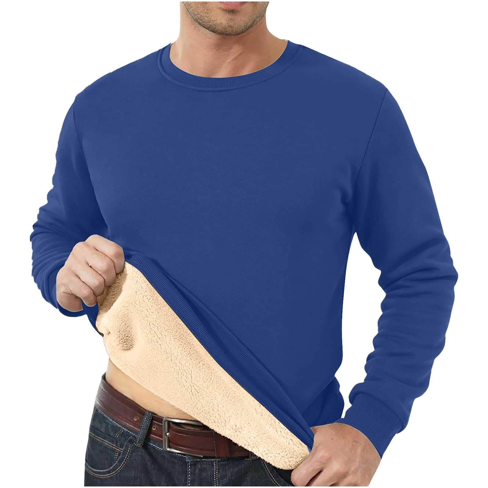 Felpa con cappuccio girocollo e jogger Set per uomo, tuta invernale in pile