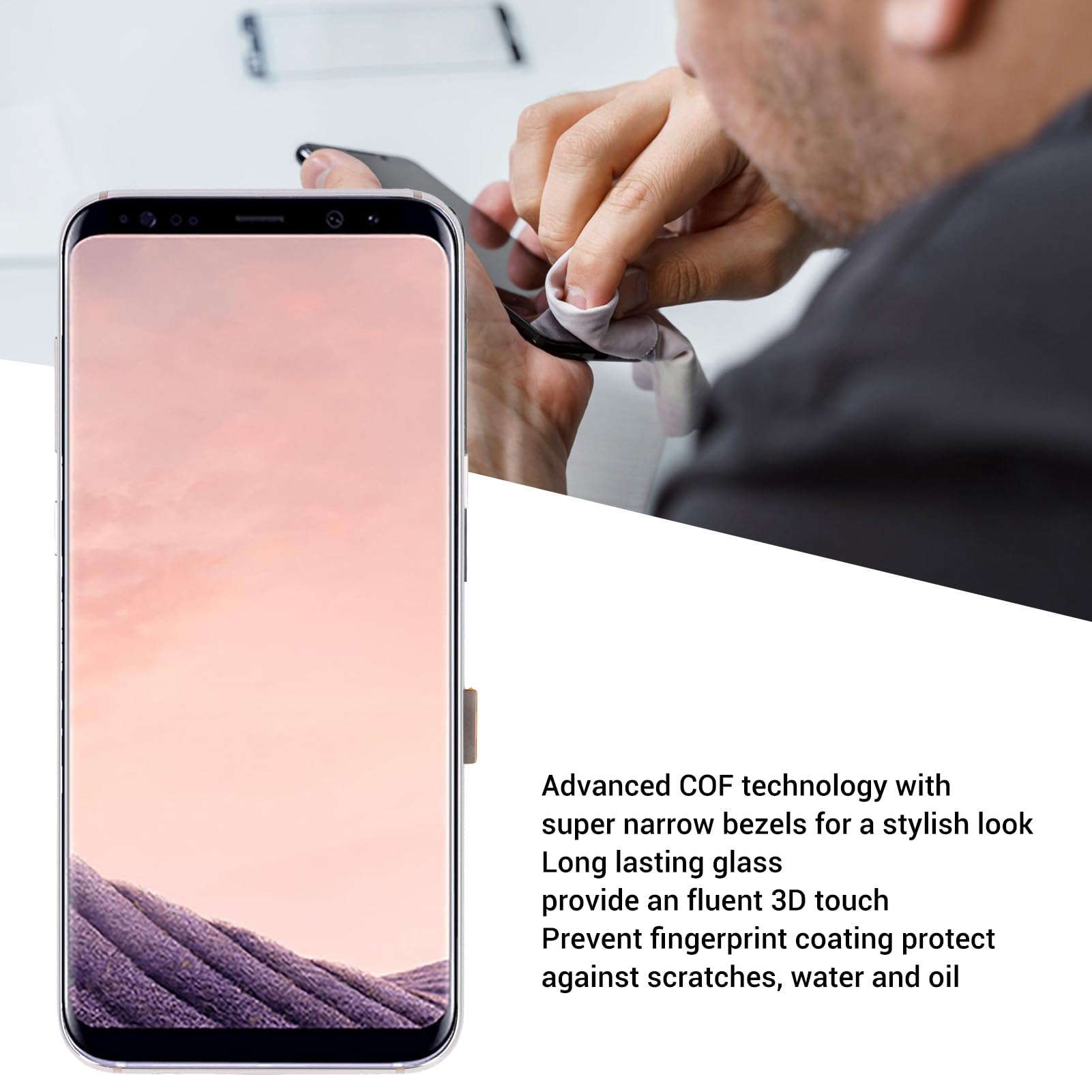 Sorandy Wymiana Ekranu Telefonu do S8 Plus 6,2 Cala (GOLD)