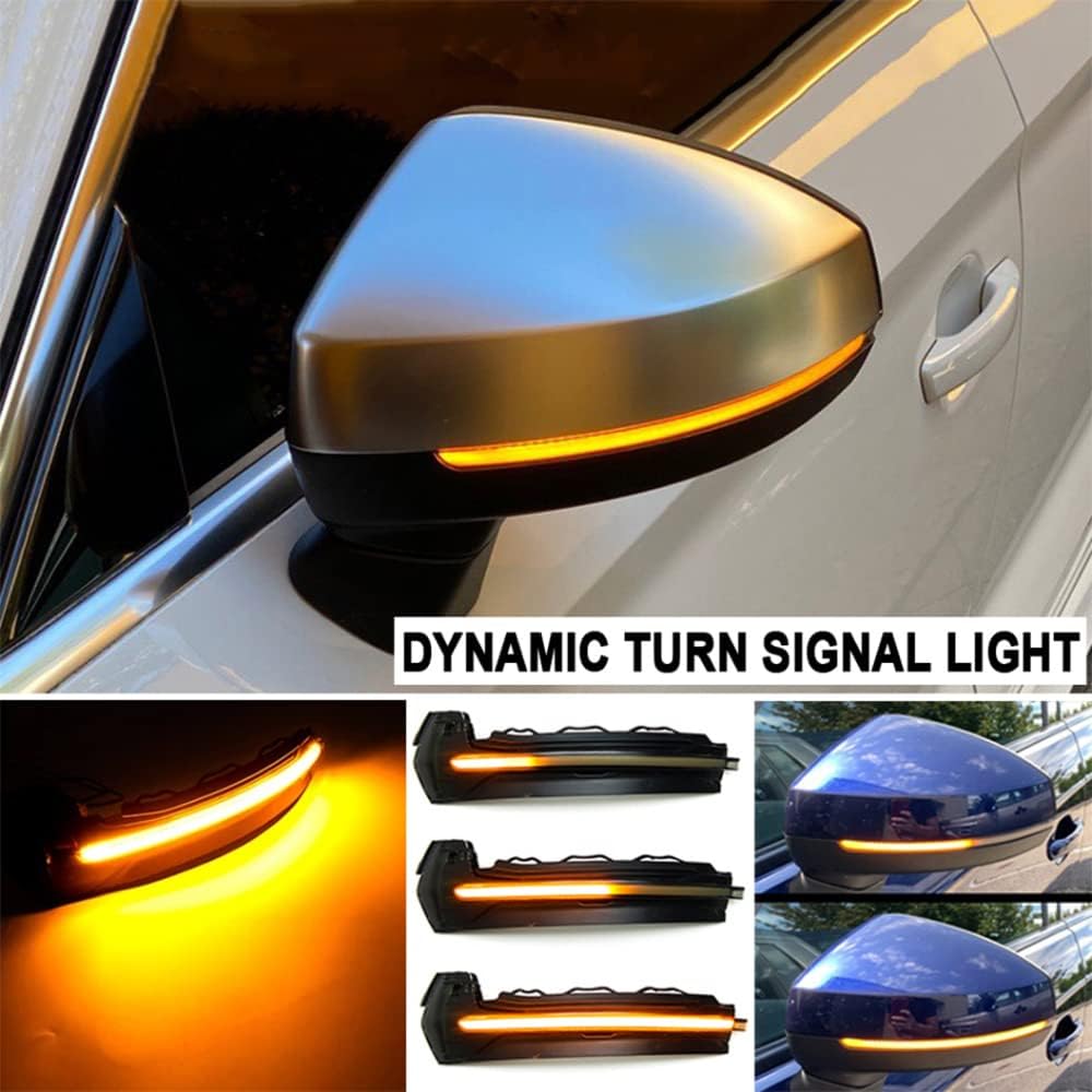 LED Dynamic Sequential Turn Signals Light, Side Mirror Sequential Blinker Indicator Light Compatible with Audi A3 S3 RS3 8V 2013-2020