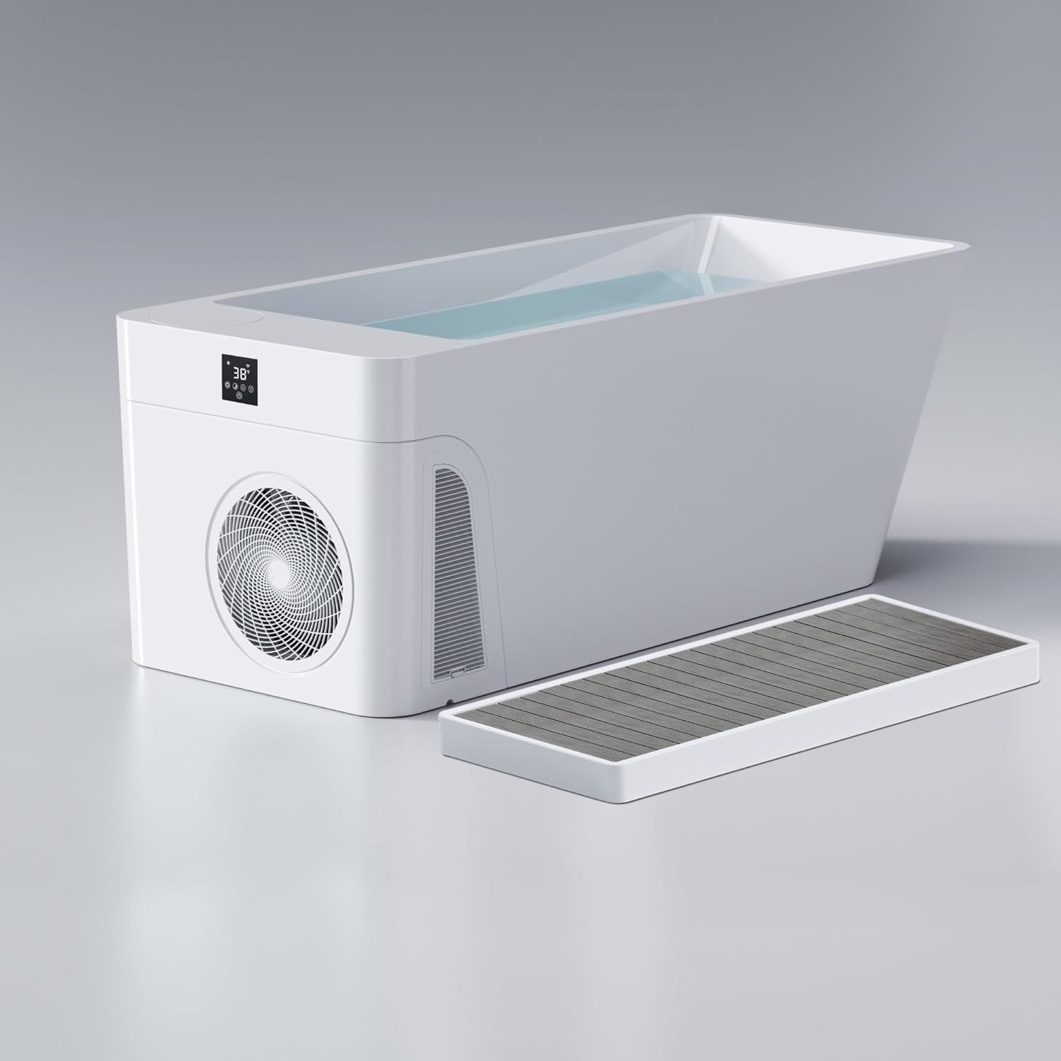 Deeptime Smart Ice Bath Tub with Basin, Built-in Chiller (Down to 38 °F) – Smartphone Controlled, Whisper-Quiet, Spacious Design for Full-Body Recovery & Cold Therapy,White