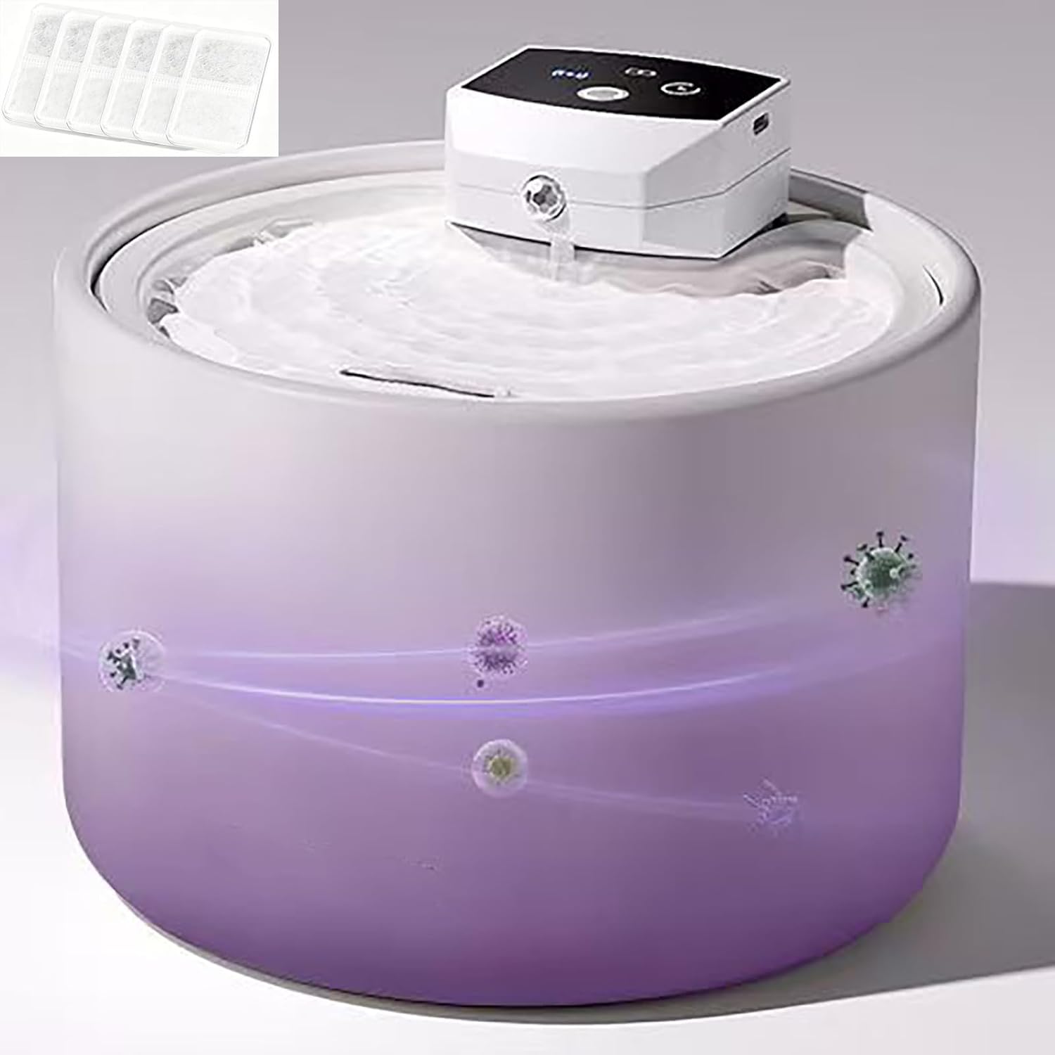 Fuente de agua para gatos de cerámica inalámbrica 3L