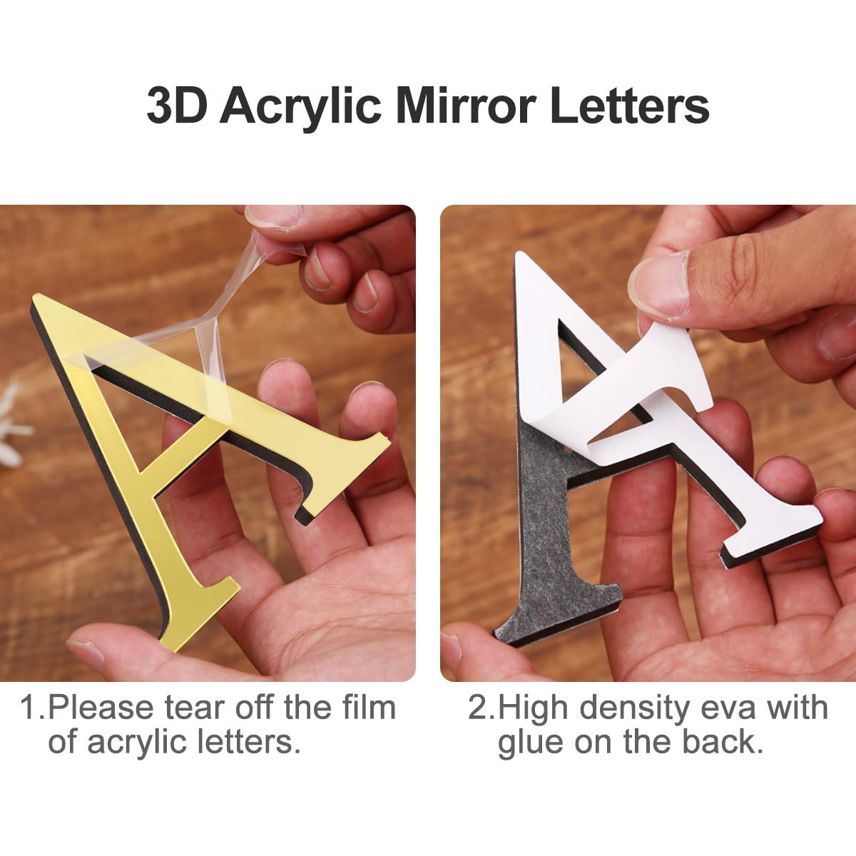 Letras Adhesivas De Pared Plateadas, Espejo Acrílico 3D, Alfabeto Autoadhesivo, Letras Decorativas para El Hogar, Sala De Estar, Dormitorio, Oficina, Decoración De Fiestas