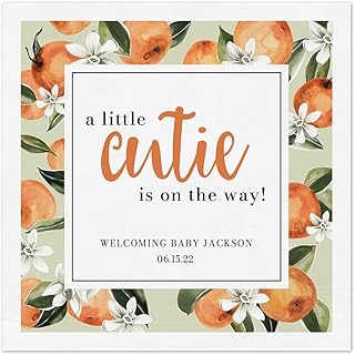 Little Cutie Personalized Baby Shower Napkins / 100 Clementine 4 3/4