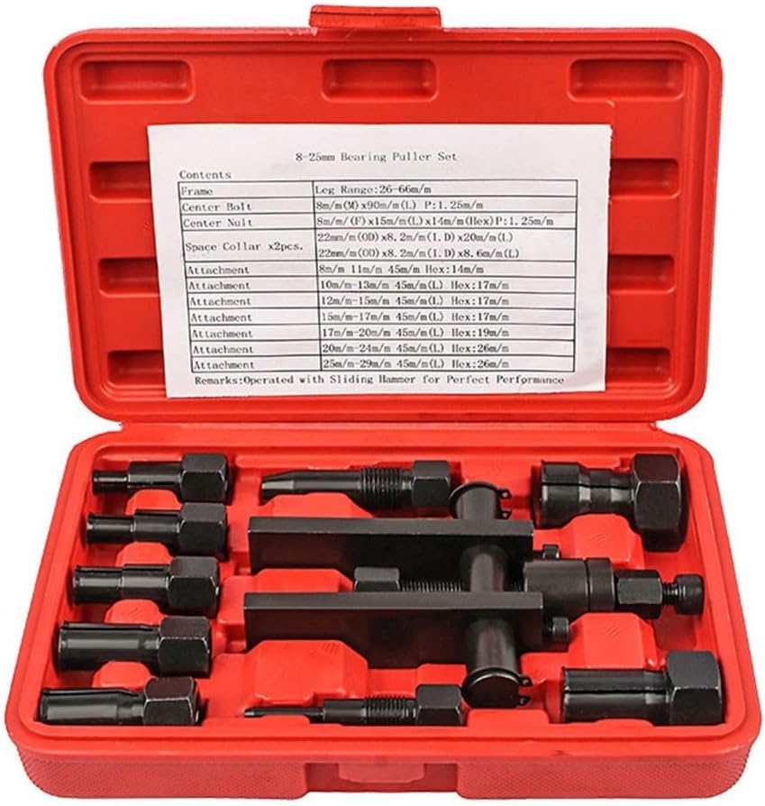 Xian - Juego de 10 extractores de rodamientos ciegos, kit de extractor de rodamientos interiores de motocicleta, extractor de rodamientos de motocicleta con caja