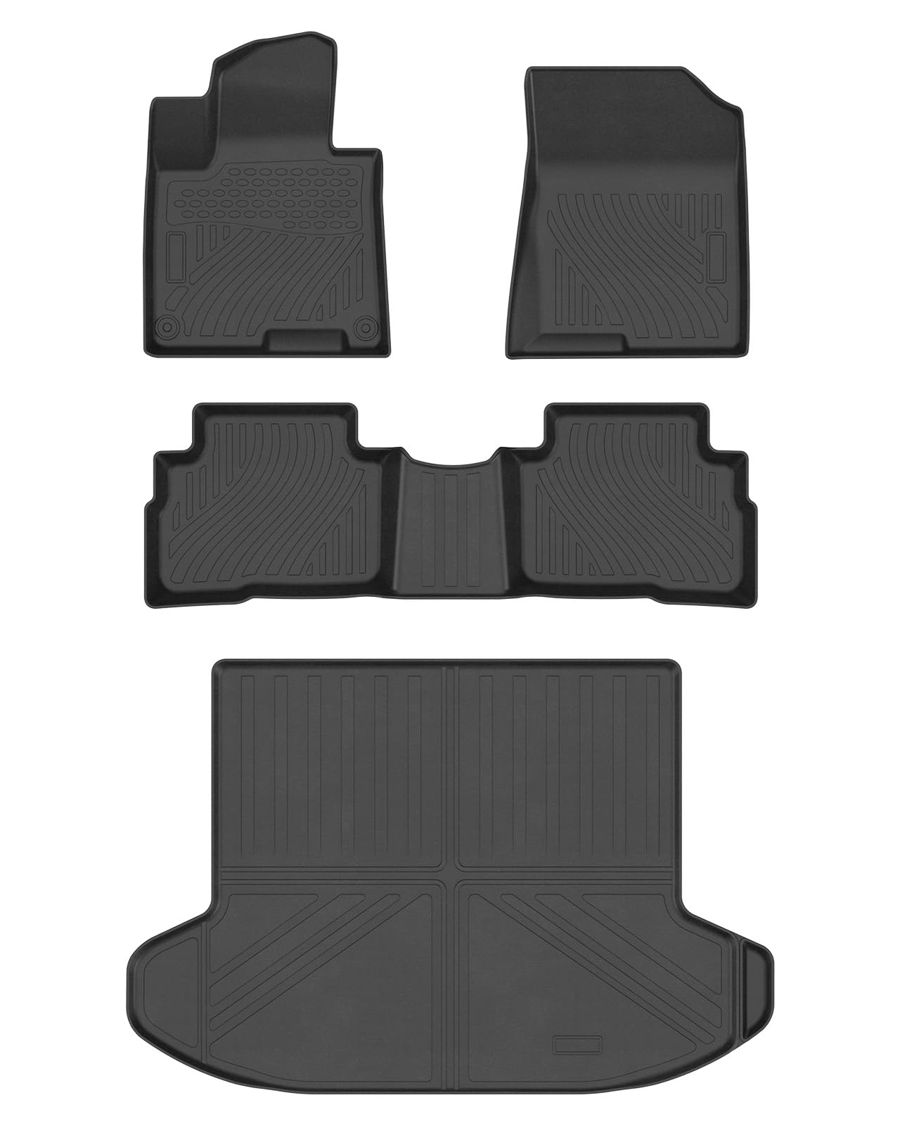 Floor & Rear Trunk Mats for Kia Sportage Hybrid 2023 2024, All Weather Protection, Cargo Liner, 4pcs FloorLiner Combo Set