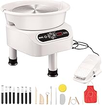VEVOR Rueda de Cerámica para Adultos Principiantes, 11 Pulgadas, Máquina de Formación con Velocidad Ajustable de 60-300 RPM, Pedal Desmontable, 350W, Rueda de Arcilla Cerámica para Niños y Adultos, Regalo de Manualidades