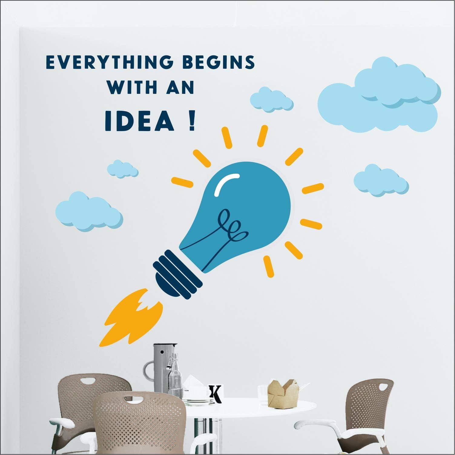 StickMe Idea Office Startup Motivation Quotes Wall Sticker (100 x 80 Cm, Multicolour, Vinyl)-Self-Adhesive