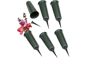 Evelots 6 Cemetery Grave Patriotic Memorial Veterans Flower Cone Vases