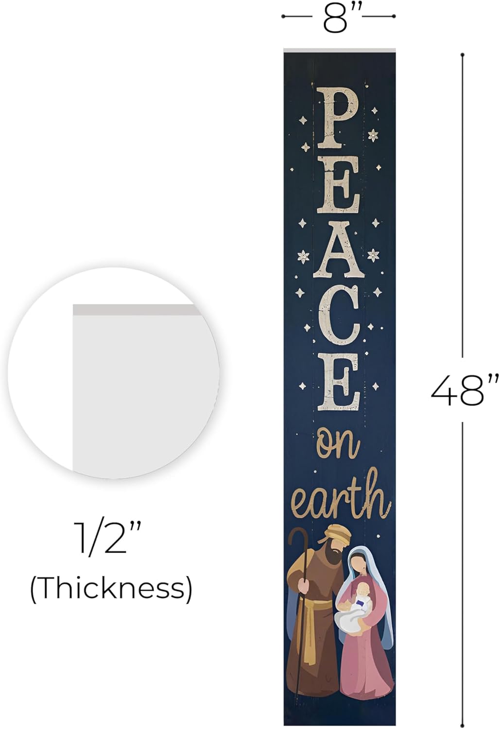 48"x8" Large Christmas Welcome Sign for Front Door, PVC Holiday Welcome Sign for Porch, Durable Outdoor Christmas Decorations (Design 8)