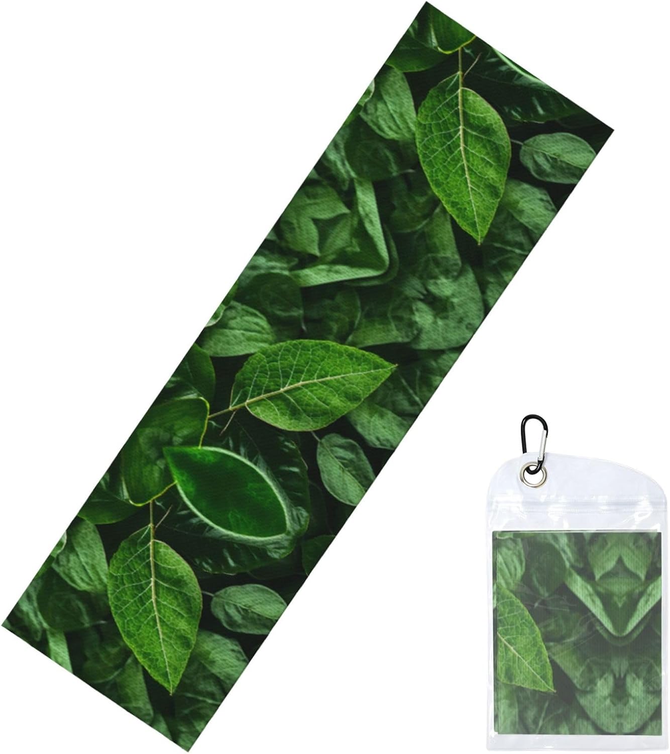 Green Leaf Nature Cooling Neck Towels Wraps, Soft Ice Towel