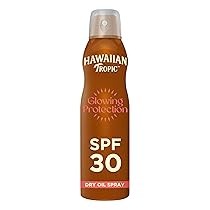 Hawaiian Tropic Olio Secco Spray Protettivo Illuminante, Resistente all’Acqua con Protezione Solare SPF 30 UVA e UVB, Spray Solare dal Profumo Tropicale con Ingredienti Botanici delle Hawaii, 180 ml