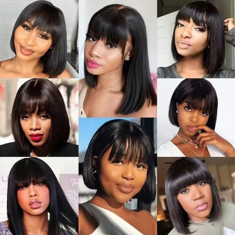 ten chopsticks Straight Short Nature Wigs 13x4 HD Lace Front Human Hair Wigs HD Transparent Lace Front Wig 150% Density Glueless Wig 100% Human Hair Wigs Brazilian remy hair Wear hair For Black Women