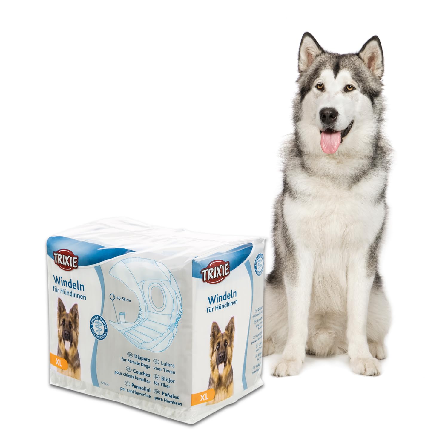 Trixie Disposable Diapers for Female Dogs Designed for Dogs in The Season to Prevent Staining of Carpets & Other Fabrics Highly Absorbent and Easy to Use - XL 40-58cm 12 pcs (B09NWC4WLW) Amazon Price History, Amazon Price Tracker