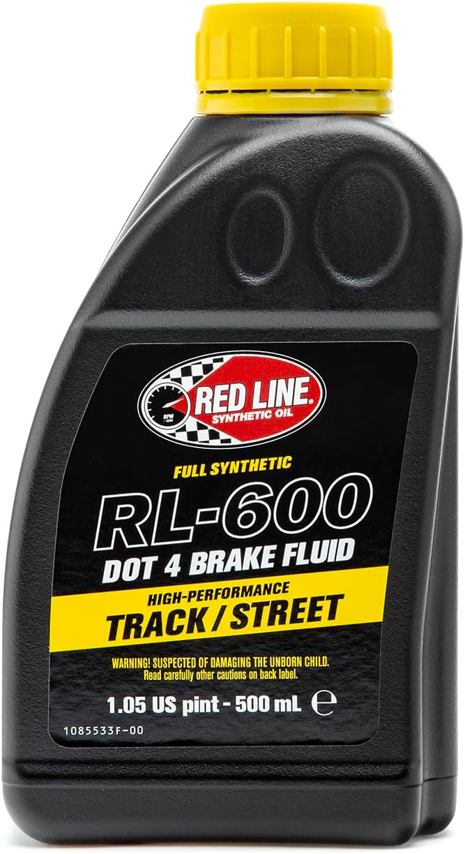 Red Line RL-600 DOT 4 Brake Fluid 500ml - High Performance Track/Street Synthetic, Anti-Fade & Vapor Lock Protection