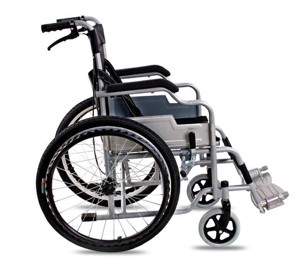 Sillas de Ruedas Silla de Ruedas Ligera 14Kg Plegable Transporte Médico Cómodo Reposabrazos Respasiento Basculante Reposapiernas/B