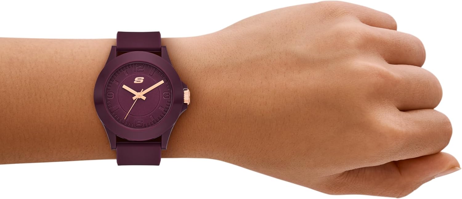 Skechers Women's Rosencrans Analog Burgundy Silicone Watch (Model: SR6344)