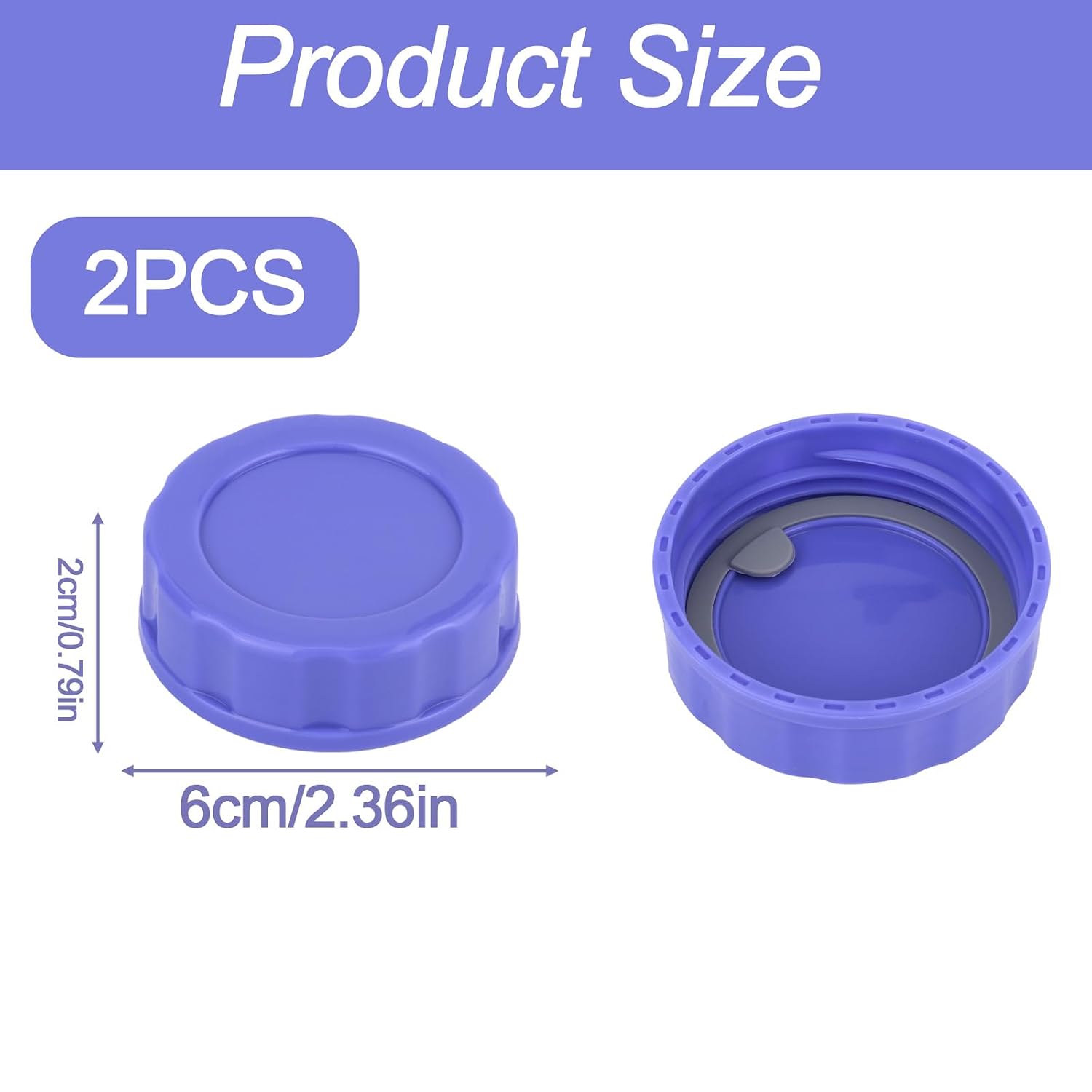 Gosknor 2pcs Baby Bottle Caps for Pigeon & Lansinoh Bottles, Leak Proof Travel and Storage Lids Replacement (Purple)