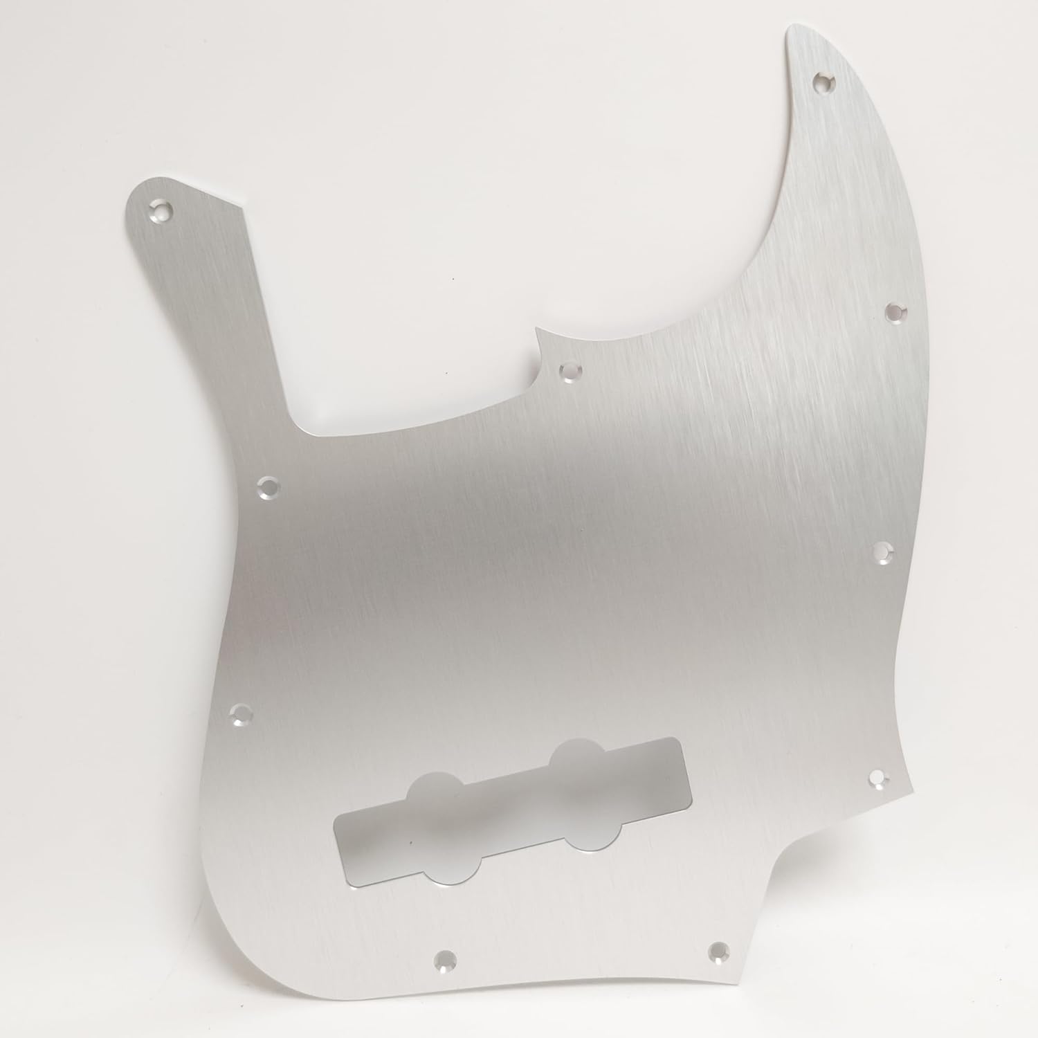 10 Hole 4 String Bass Guitar Pickguard Brushed Aluminum Anodized For Jazz Bass Guitar Scratch Plate for US/Mexico Made Standard Jazz Bass Style Guitar Parts (silver)