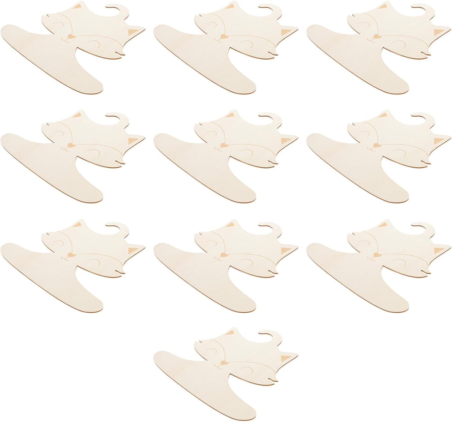 10pcs Wooden Animal-Themed Infant Hangers for Nursery Closet, Khaki