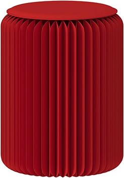 Paper Folding Stool Kraft Paper Multifunction Paper Chair Honeycomb Structure Load Capacity 200 kg Portable Folding Stool No Assembly Required Ideal for the Living RoomRed,32x30cm