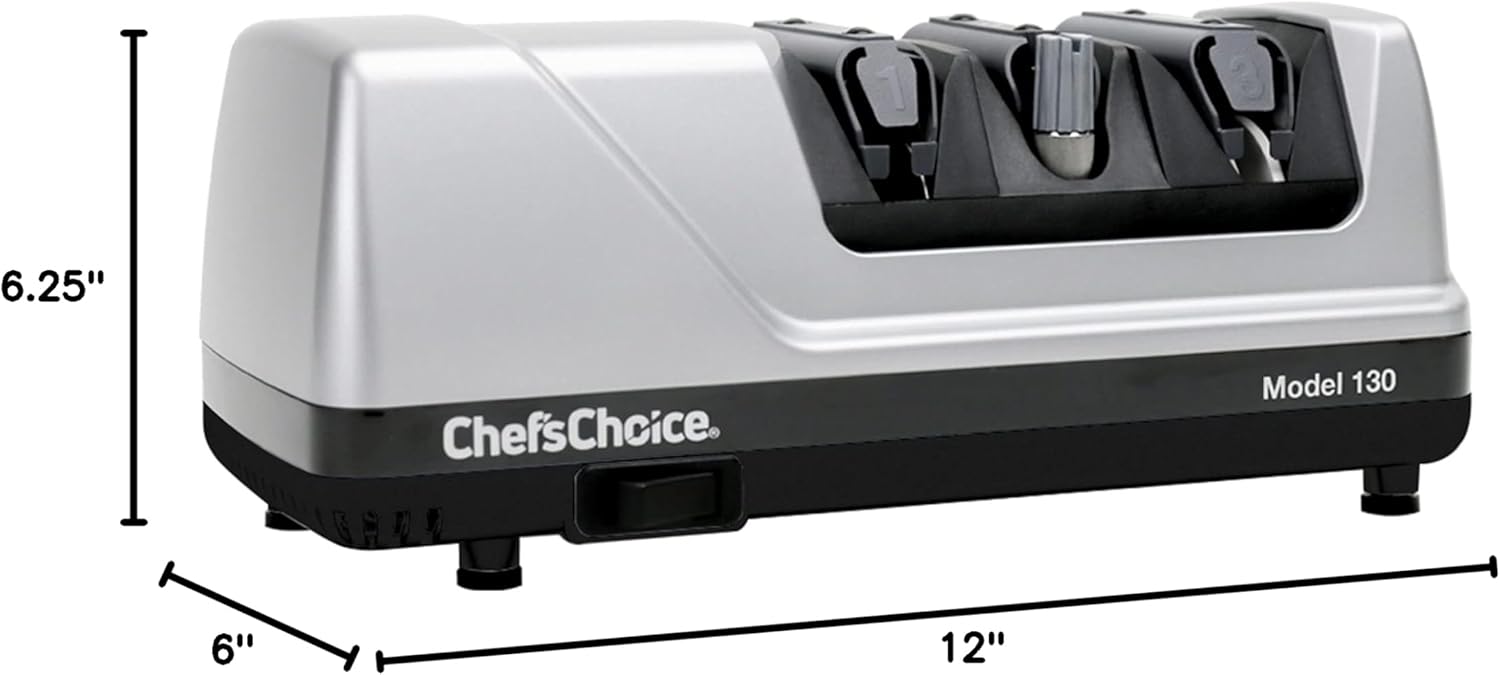 Chef’sChoice Professional Electric Knife Sharpeners Sharpening Station With 100-Percent Diamond Abrasives And Precision Angle Guides For 20-Degree Straight-Edge and Serrated Knives, 3-Stage, Silver - Image 3