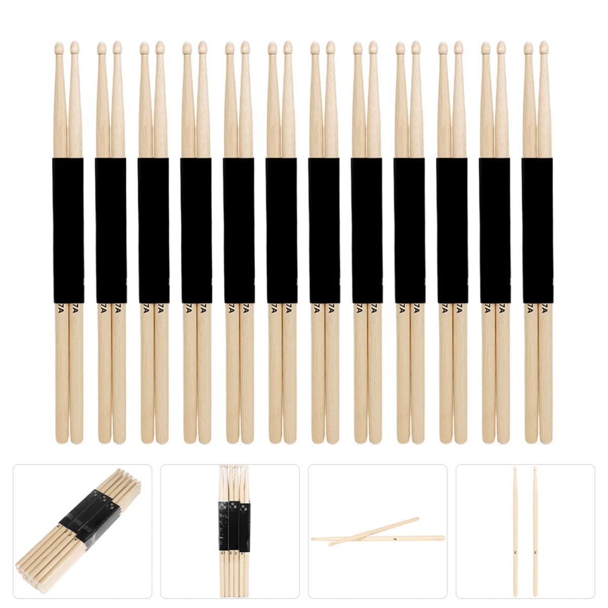 12 Paare Ahorn Drumsticks Leichte und Langlebige Trommelstöcke für Anfänger und Profis Geeignet für Übung und Orchesterpraxis für Erwachsene