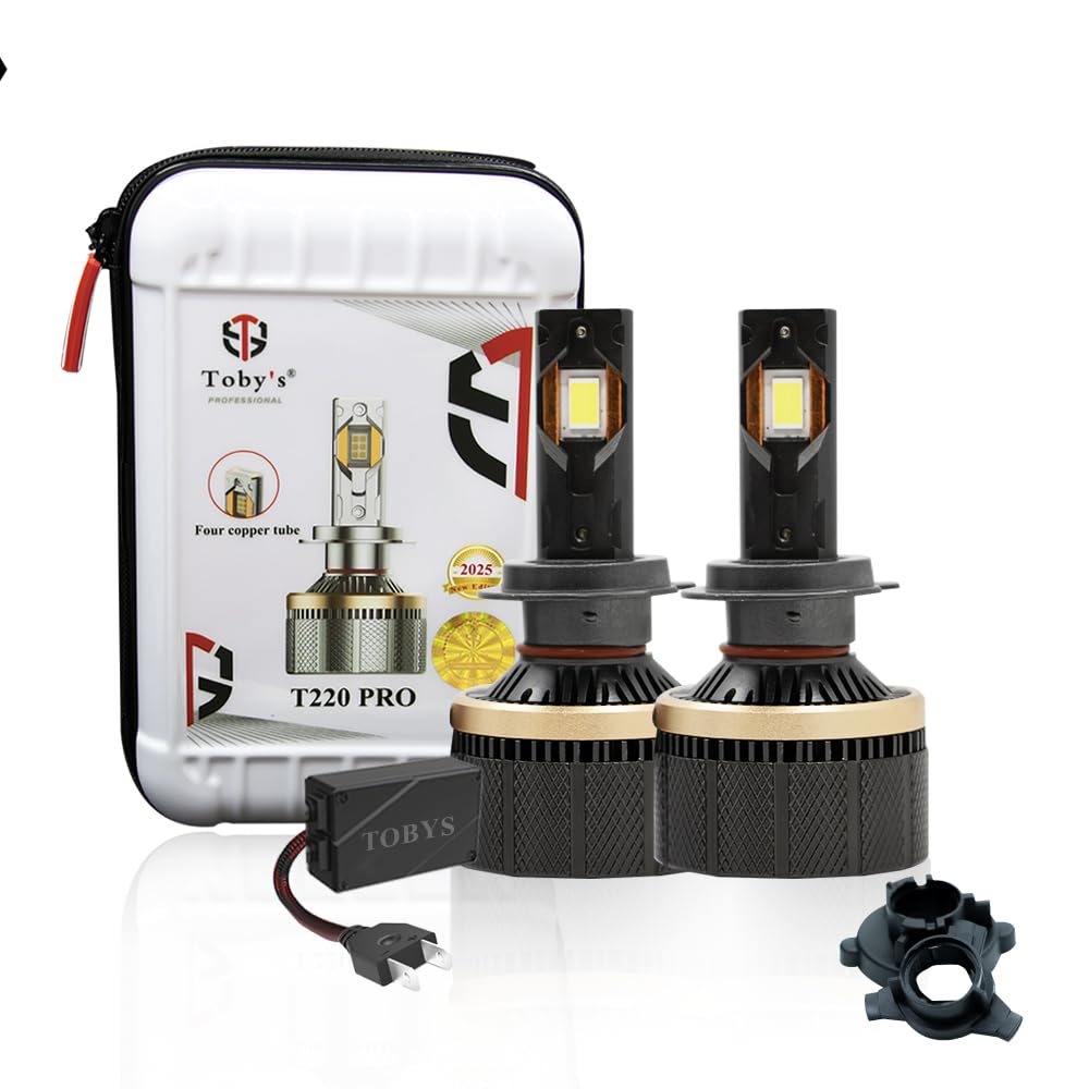 Toby's T220 Pro 440W/Pair Original Tested LED Headlight Assembly 44000 Lumens Bright Color With Temperature 6500K (H7)