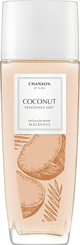 Chanson Coconut Hair & Body Mist for Women 2.5 fl oz (Pack of 1), Notes of Pear, Coconut Water, and Sandalwood, Women's Fragrance, Long Lasting, Everyday Fragrance, Travel Size