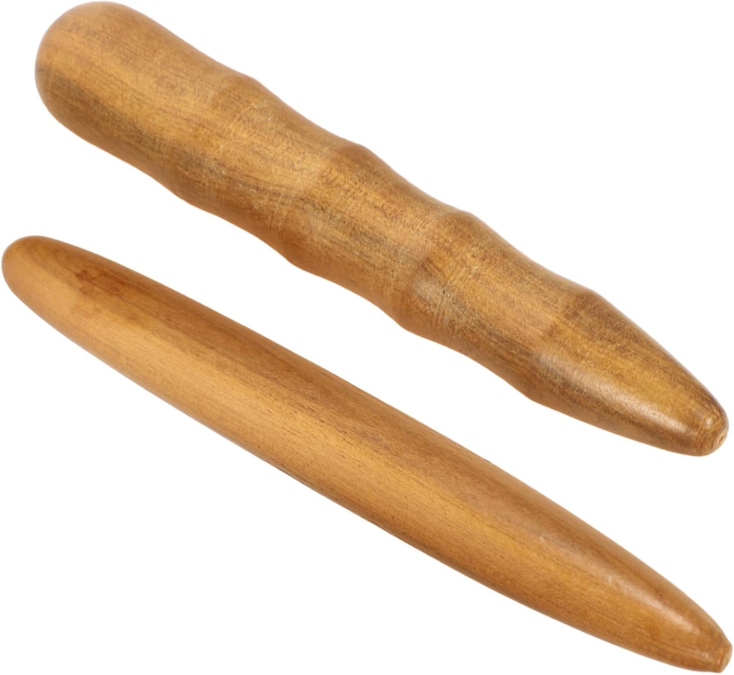 VOSAREA 2Pcs Wood Massage Sticks for Acupoint Muscle Therapy Smooth Wooden Massager Tools for Body Relief Foot Leg Massage Indoor Outdoor Use