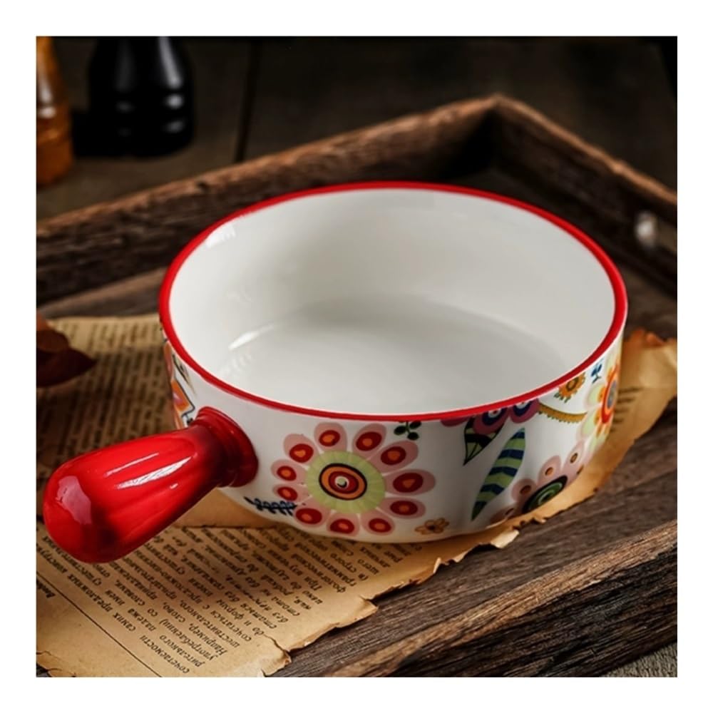 Naczynia do pieczenia 660 ml Nordic Countryside Kreatywna ceramiczna miska z jednym uchwytem do pieczenia ryżu w piekarniku