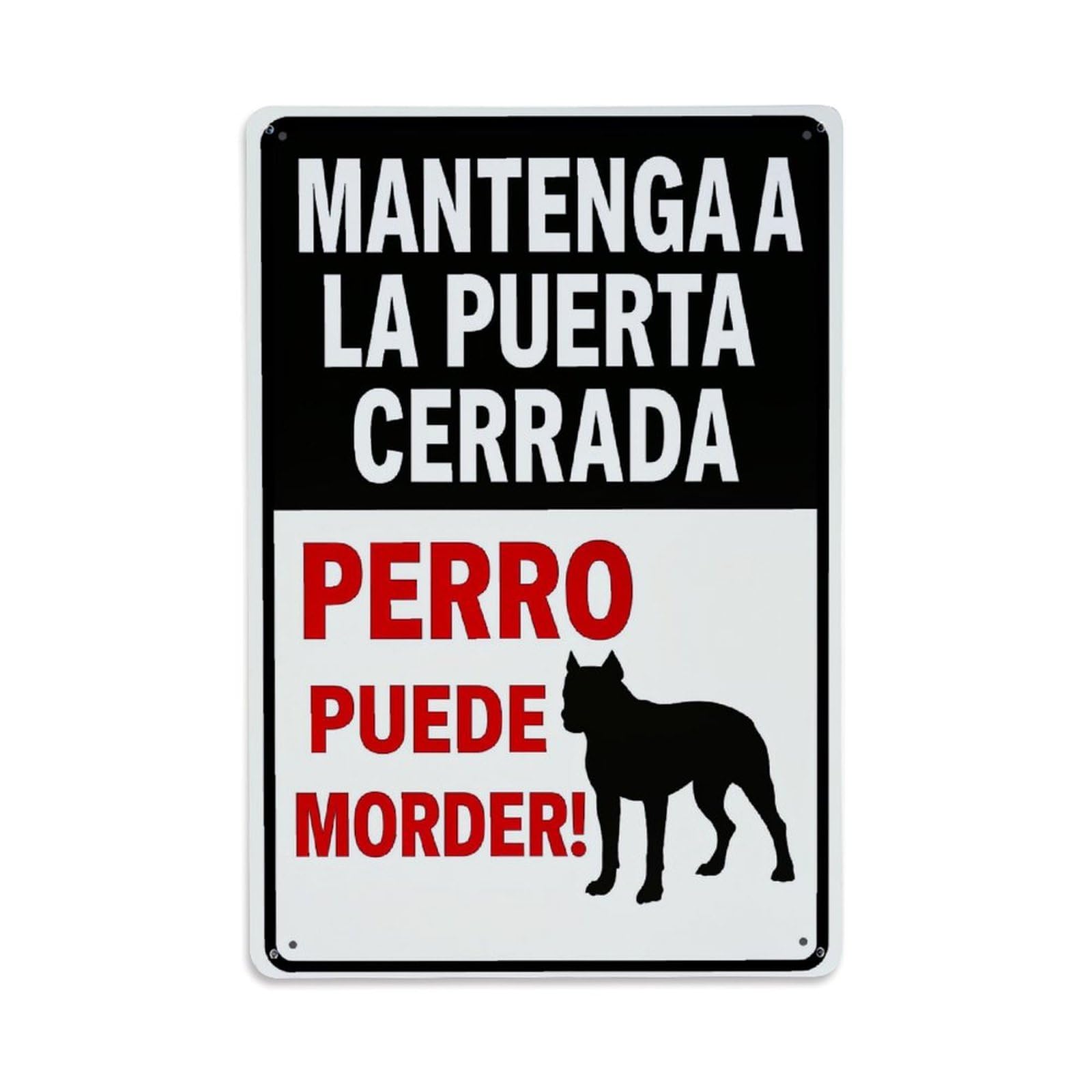 Jdfenggu Vintage Mantenga A La Puerta Cerrada Perro Puede Morder Retro Metal Tin Sign, Decor Art Poster For Bar, Home, Man Cave, Kitchen, Laundry Room Gift 8X12inch