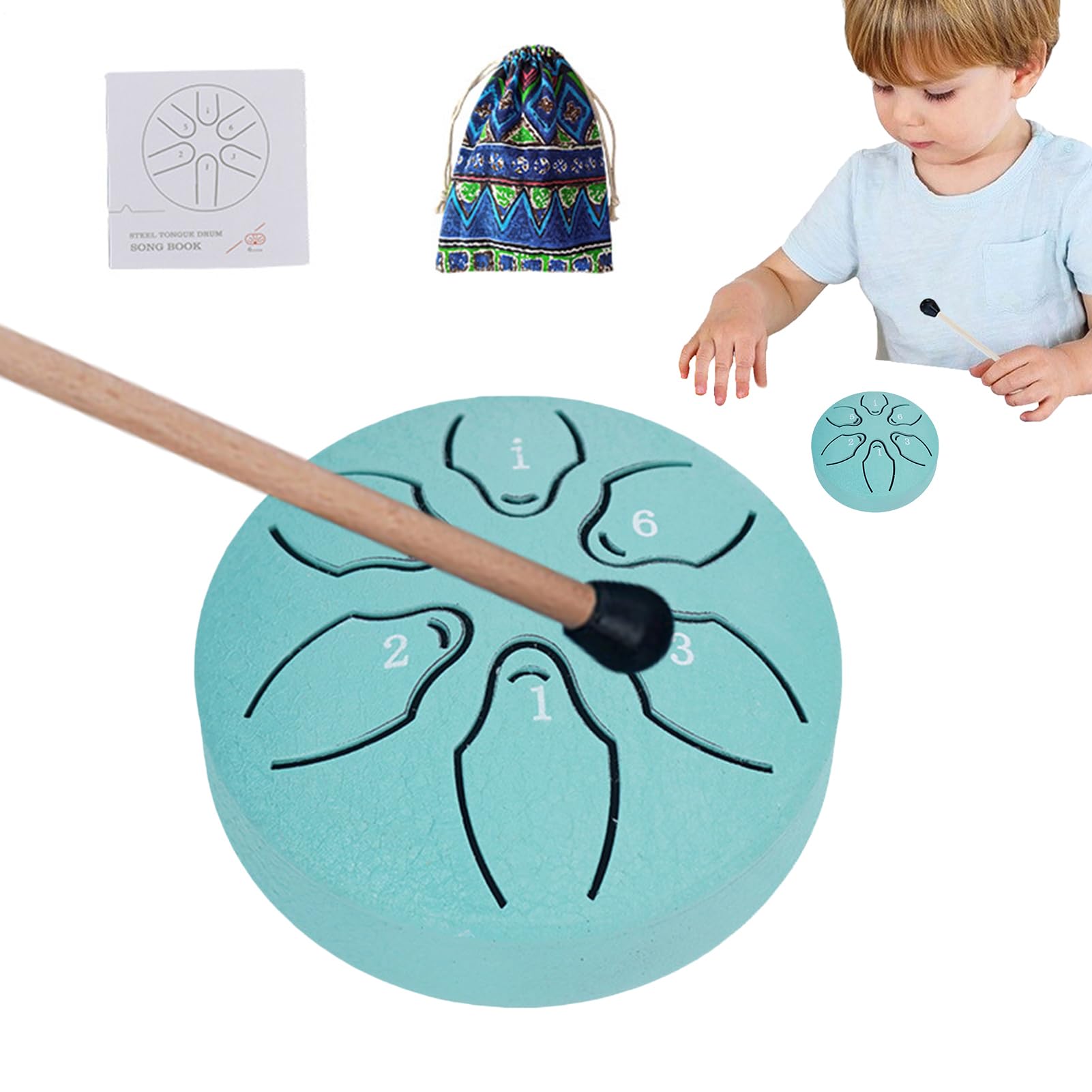 Tambour En Acier 6 Notes – Instrument De Méditation Et Relaxation Avec Maillet - 2