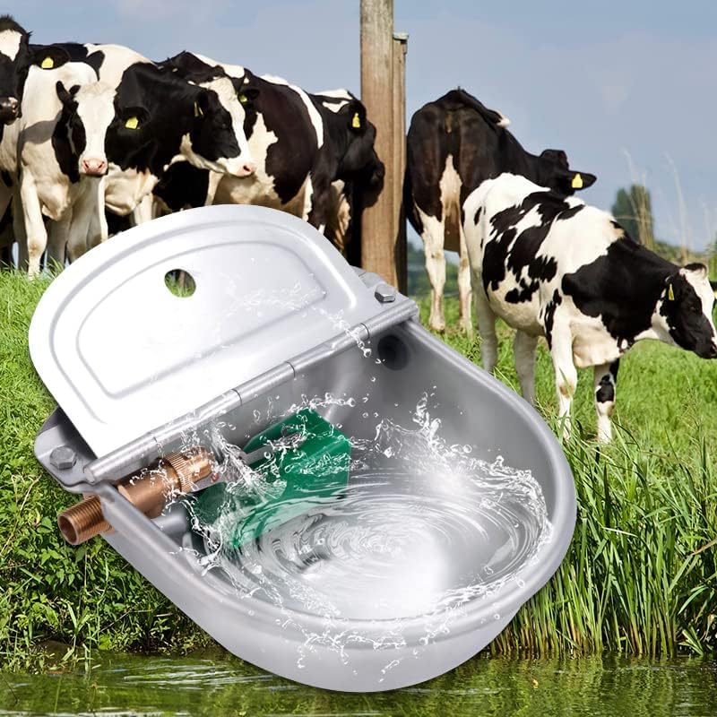 MOGOULUA Abreuvoir automatique avec valve flottante en cuivre,Grande capacité,En acier inoxydable,Abreuvoir pour bovins,Abreuvoir automatique pour chien,Gamelle...