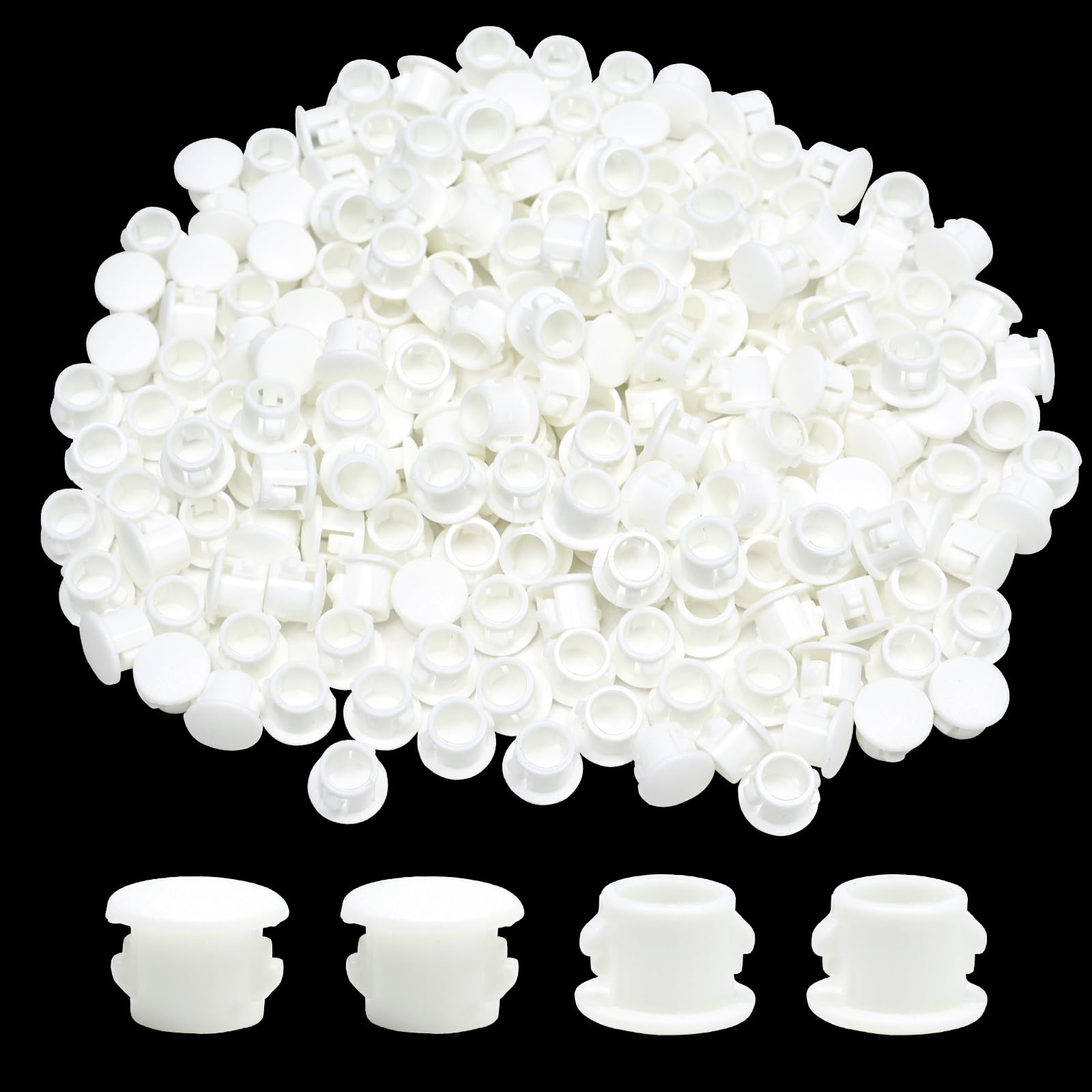 1/4 in/6 mm Plastic Plugs for Round Holes White Screw Hole Cover