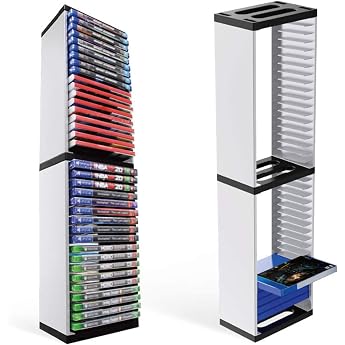 Games Gaming Shelf for PS5 Vertical Organiser Stand for 36 Discs