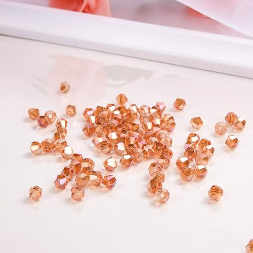 Miniatura 6 de AIPRIDY Suministros surtidos hechos a mano para manualidades, cuentas de vidrio coloridas, cuentas de bicona de cristal Briolette con caja de