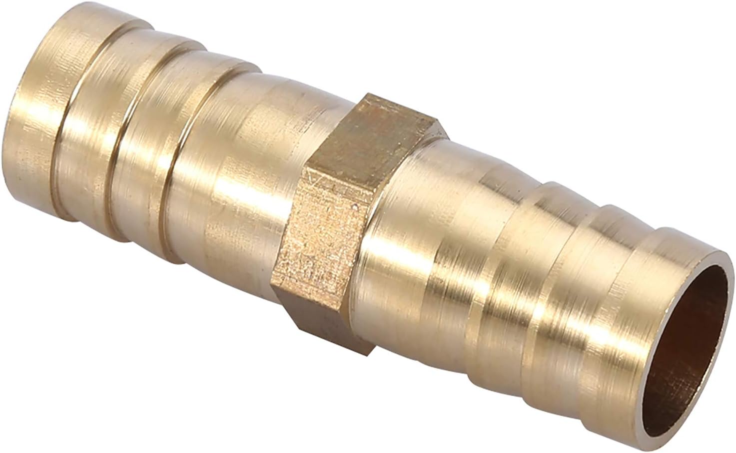 Brass Barbed Straight 2-Way Tube Connector Fittings Join 6mm to 20mm OD Pneumatic, Fluid and Gas Piping(14mm(2pcs))