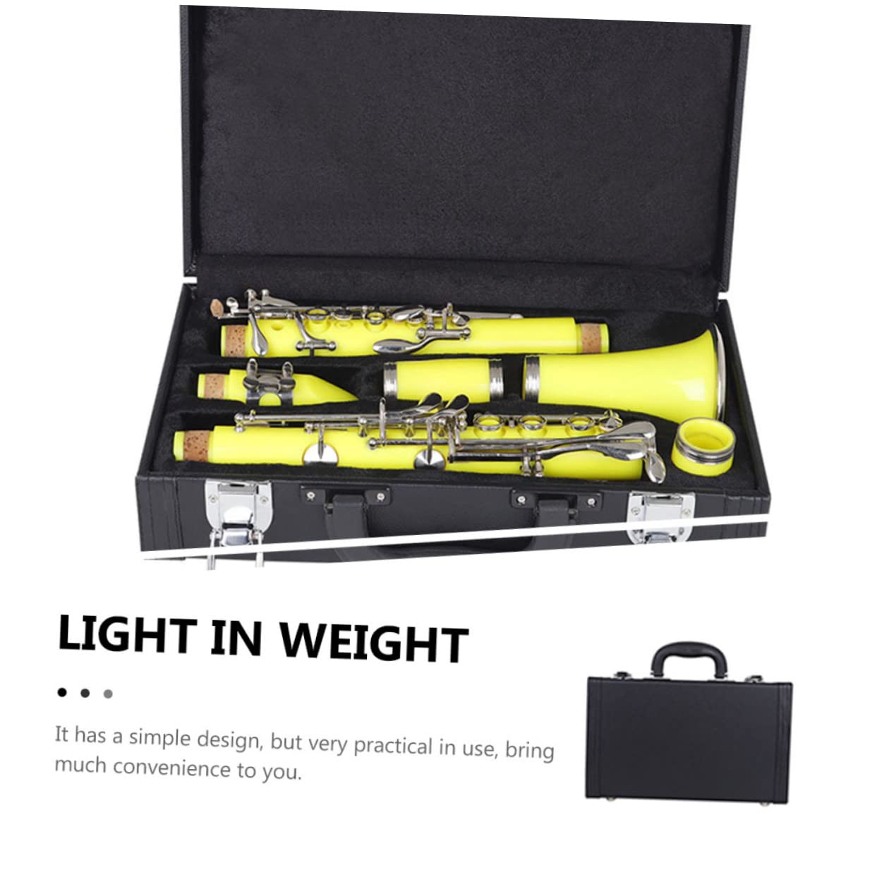 BESPORTBLE Black Hard Shell Clarinet Case Shockproof Storage Box for Clarinet Accessories Durable Protective Pouch for Musical Instruments for Travel and Storage