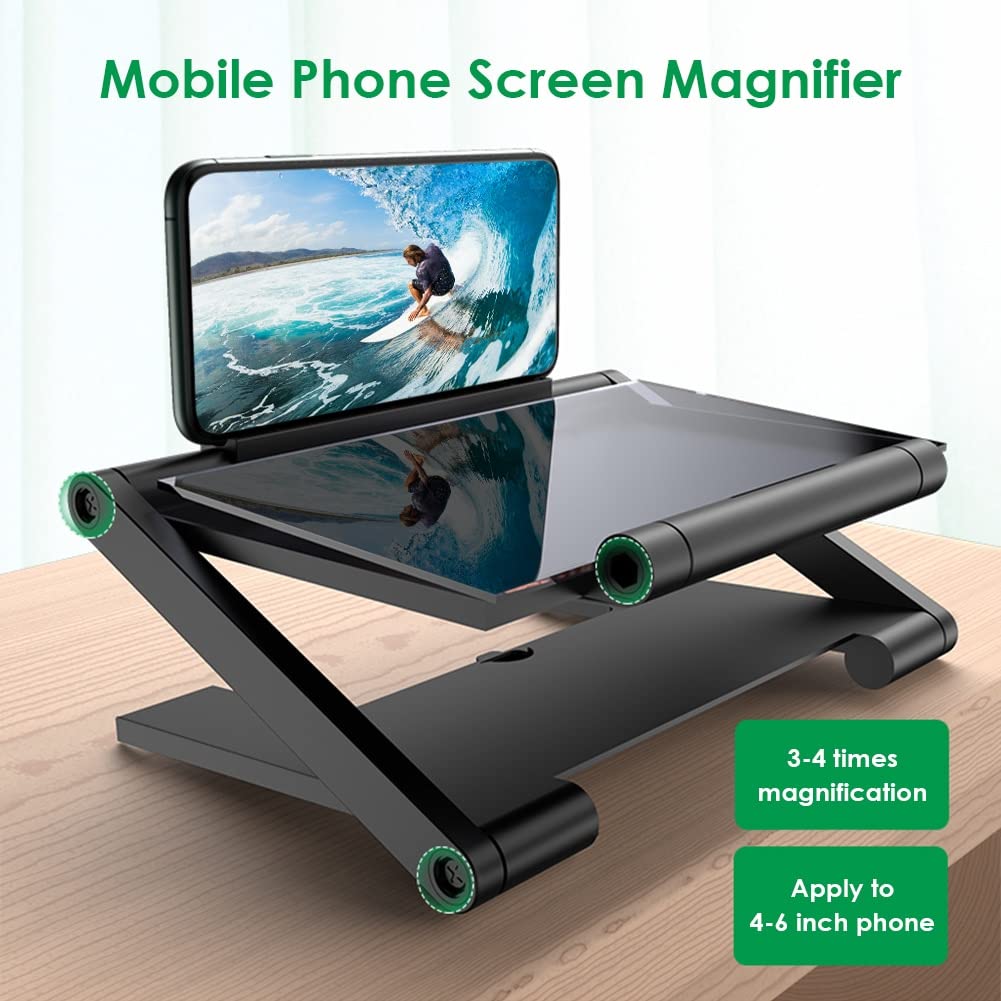 Lente d'ingrandimento per schermo, Supporto da tavolo for tablet e telefono 3D 8" con supporto ingranditore