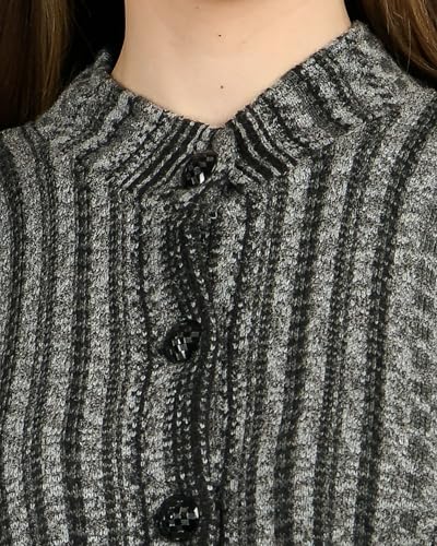 Image of LADYWILLINGTON Women Woolen Long Coat Warm Fabric Cardigan Winter Wear Pure Wool Thick Sweater For Women 100% Rainbow Wool Free Size Cotty With Side Pockets