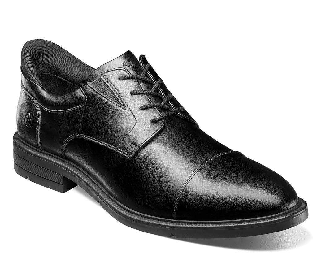 Nunn Bush Mens Kore Ez Hero Cap Toe Oxford Slip Resistant Easy-on and Easy-Off Lightweight Lace Up