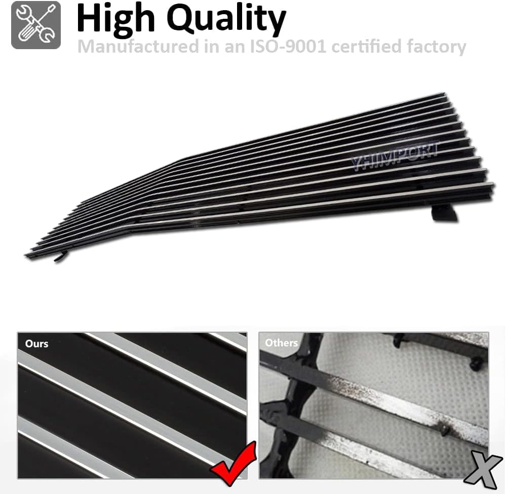 Front Grill fits Chevy S-10 Pickup Blazer GMC S-15 Jimmy 1982-1990 Main Upper Billet Grille Insert Polished Solid Aluminum (S-10 Blazer 1982-1990)