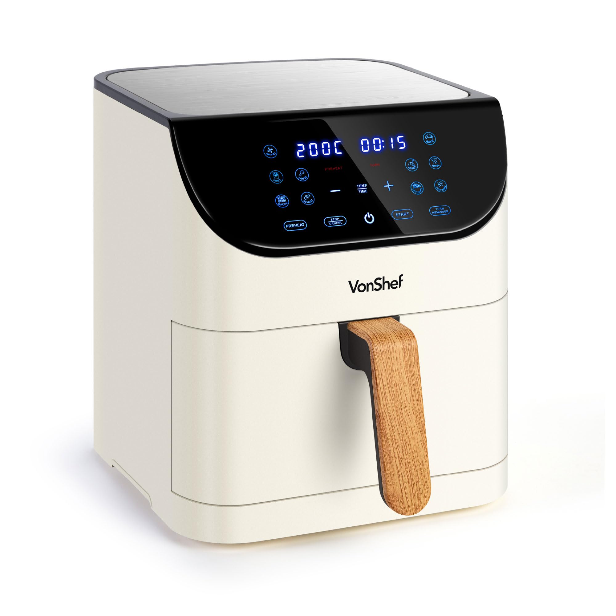 VonShef Air Fryer 6L - 1500W Compact 10-In-1 Airfryer