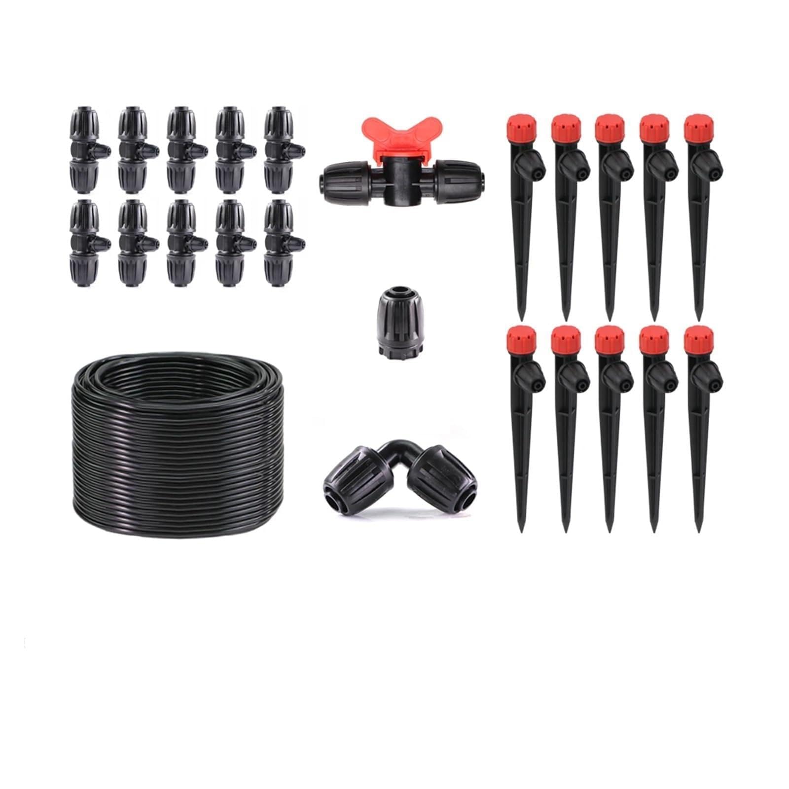 Connettore con bloccaggio da 16 mm for tubo da 4/7 mm Irrigatori con picchetto da 13 cm Kit di irrigazione a goccia for tubo da 1/2 "Ugelli a 8 fori Sistema di irrigazione del giardino(F-1-Way-5M)
