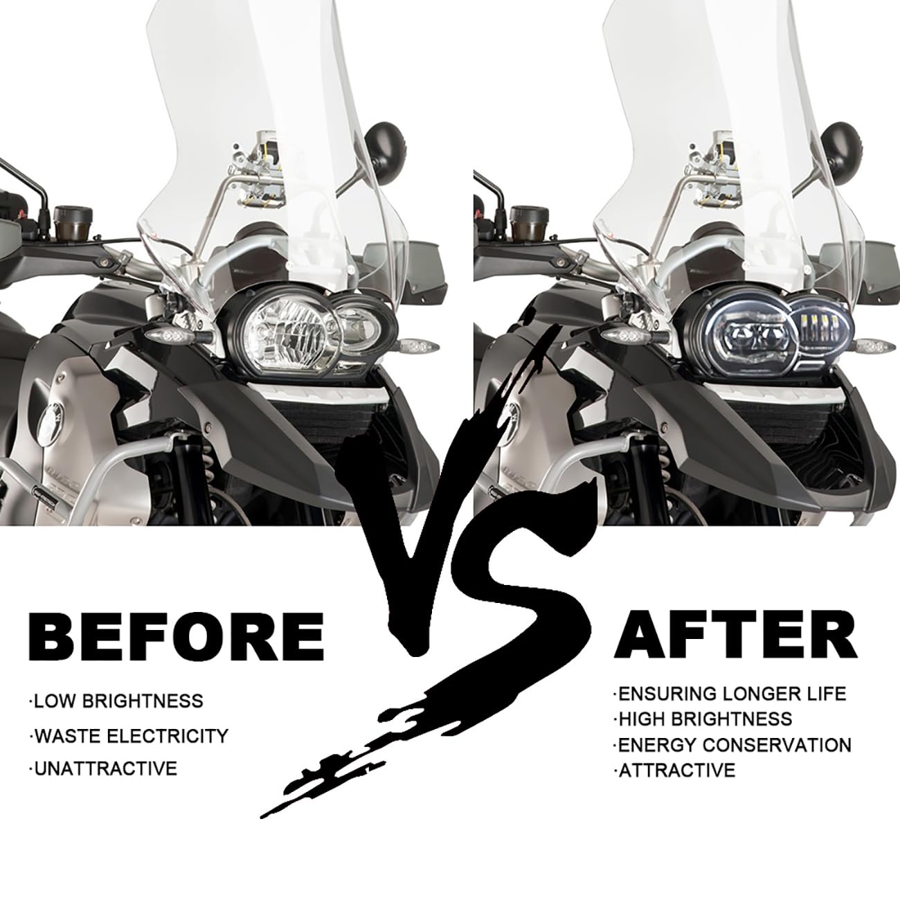 Gruppo faro a LED per BMW R1200GS 2004-2012 Lampada frontale con fari abbaglianti/anabbaglianti DRL