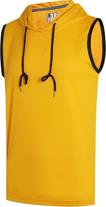 DEHANER Mens Sleeveless Hooded Shirts Casual Quick Dry Workout Training Gym Tank Tops UPF 50+ Lightweight Activewear